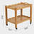 Solid Rubberwood Rolling Side Table, 2-Tier with Lockable Wheels & Removable Tray, Sturdy and Durable for Various Uses