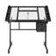 Bureau de dessin réglable avec 2 tiroirs en tissu et 4 roulettes-736038776