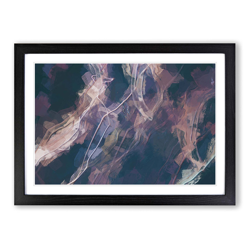 Endless Feelings in Abstract - Picture Frame Painting Print, 62cm H x 87cm W x 2cm D, Black Framed