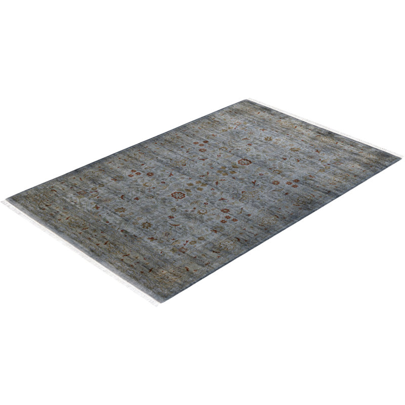 Overyed One-of-a-Kind Rectangle 4'2" X 6'5" Hand Knotted Area Rug