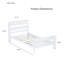 Élégant lit simple en bois d'hévéa blanc avec tête et pied de lit - Conception compacte et durable pour les chambres modernes-1809313049
