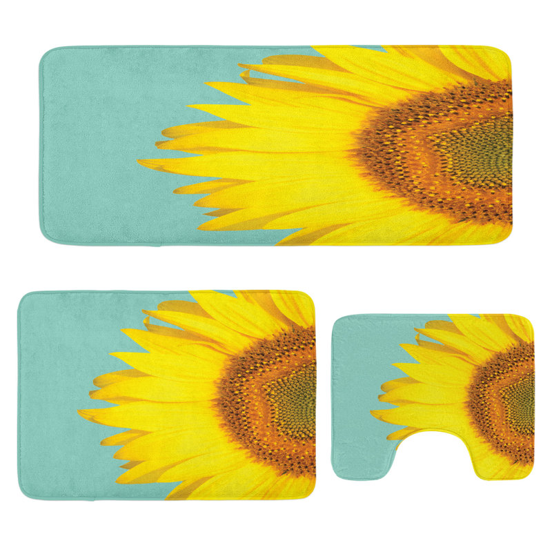  Ensemble de 3 tapis de salle de bain Sunflower