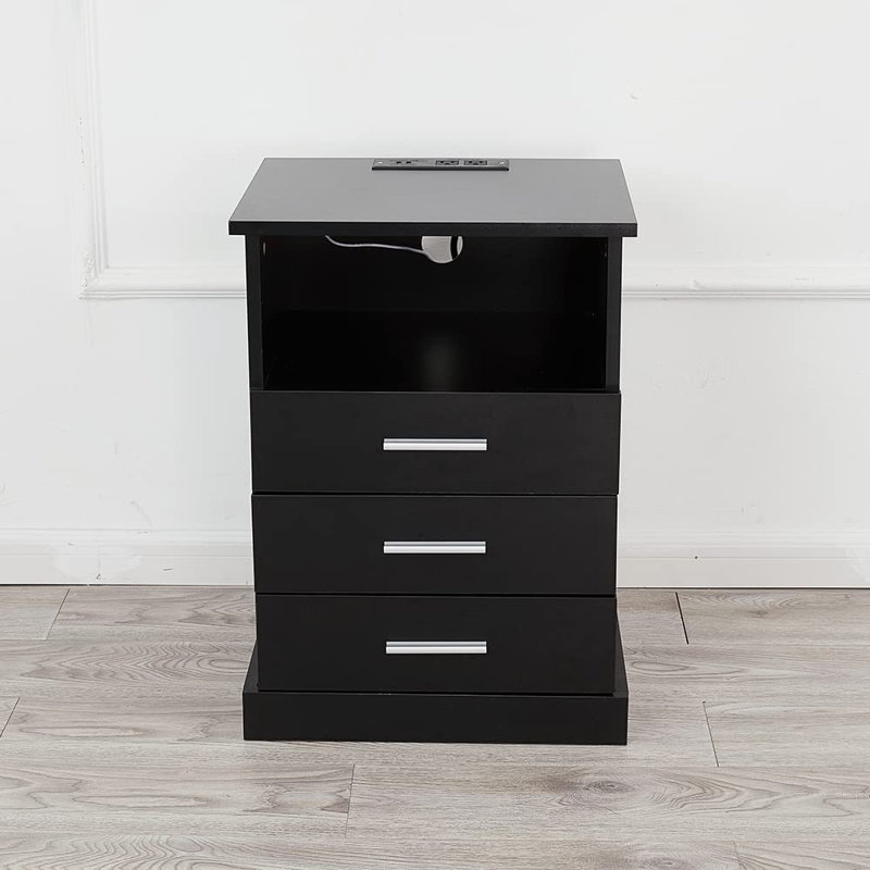 Tahliya 16.9'' W Nightstand, Black, Individual