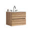 24" Wall Mounted Bathroom Vanity with Integrated Ceramic Sink with 3 holes, Overflow, Large Storage Floating Bathroom Vanity for Modern Bathroom-122942651