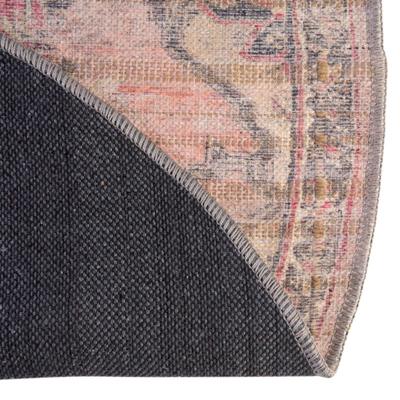 Engelman Washable Oriental Indoor Rug, Oval 4'1" x 6'1"