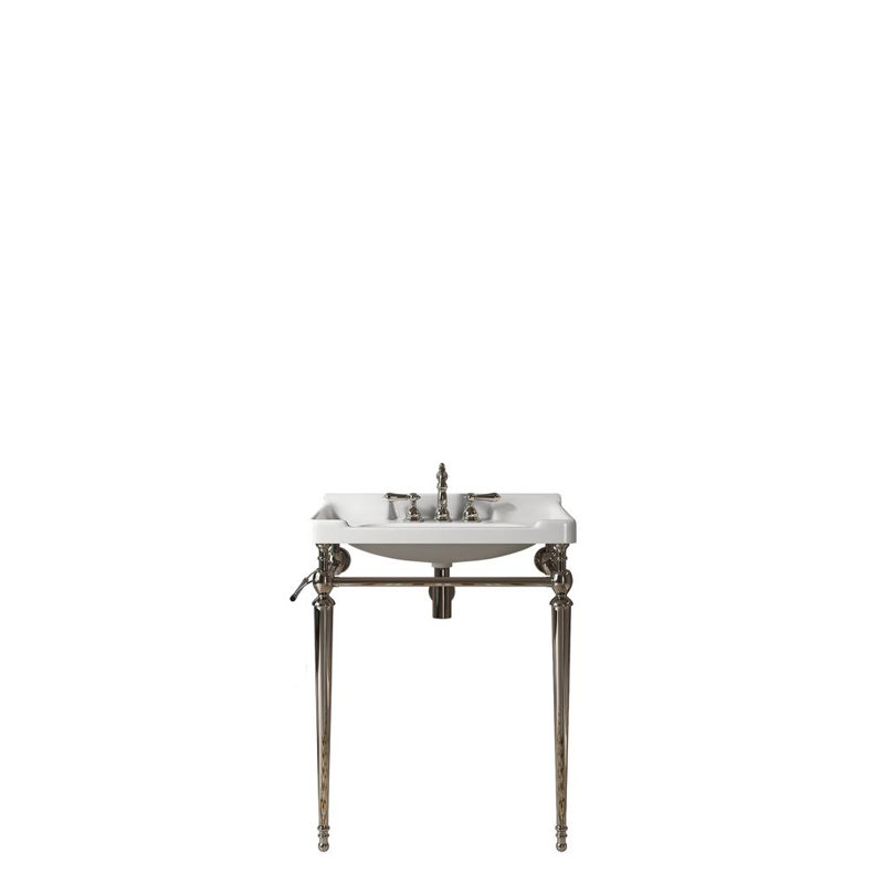 Elegant Ceramic Bathroom Console, Chrome
