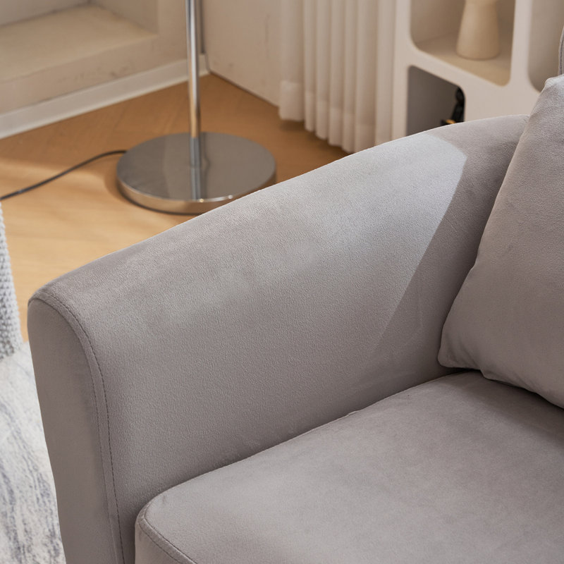 Fauteuil Azoriah, Velours gris clair