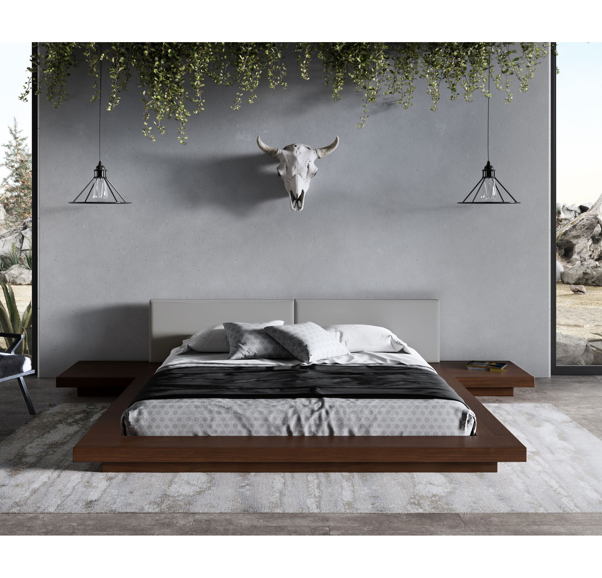 Andzela Vegan Leather Panel Storage Bed - Thumbnail 2
