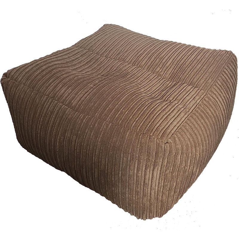 Baltzer 68cm Wide Square Pouffe Ottoman, Brown