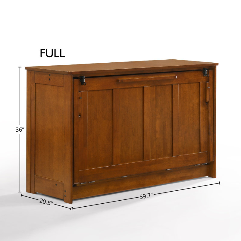 Lit escamotable avec rangement bas Issabella, Double, Cerisier