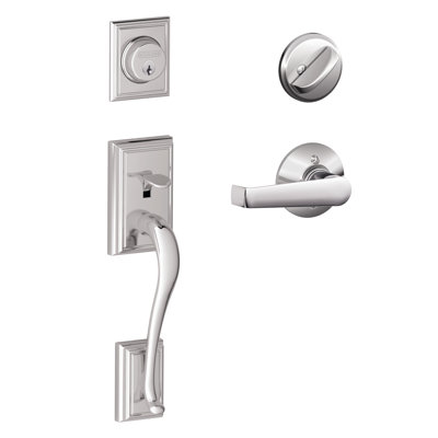Addison Handleset with Single Cylinder Deadbolt and Elan Door Lever and Rosette