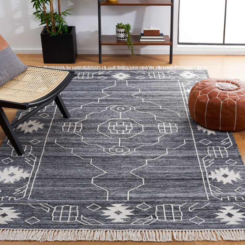 Tapis en polypropylène à tissage plat Ameliyah, Rectangle 4 pi x 6 pi