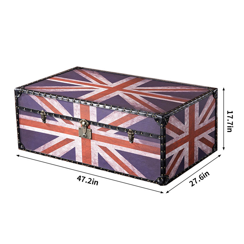 Extra Large Rectangular Coffee Table Vintage Trunk