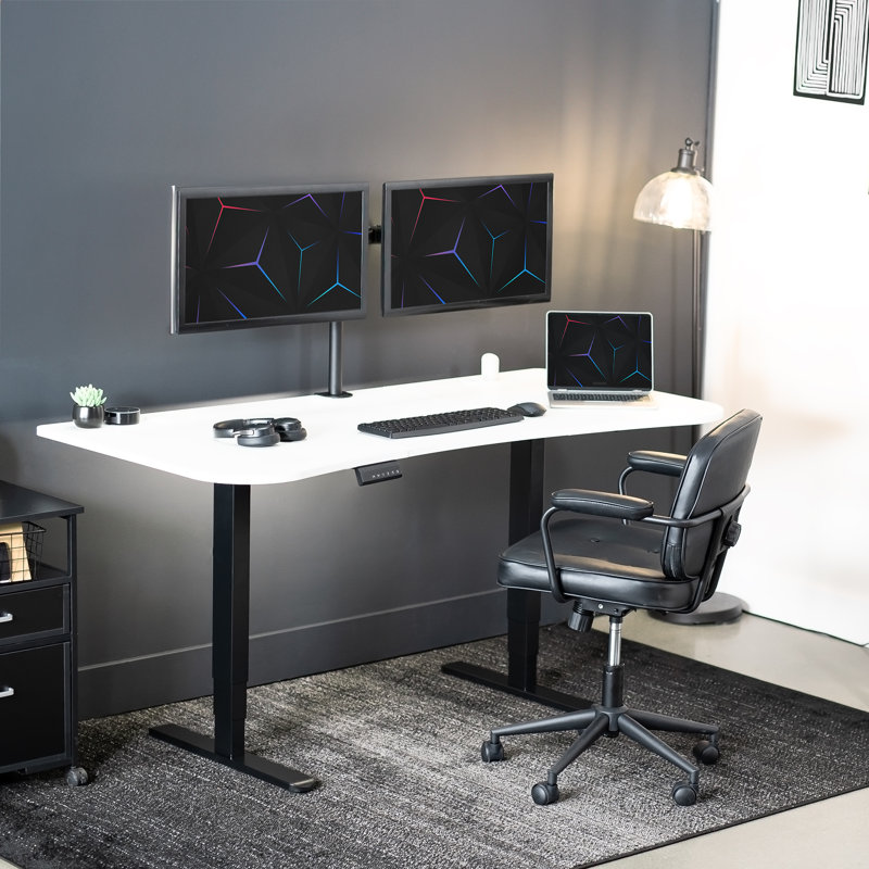 Bureau pour travailler debout à hauteur réglable, Blanc / noir