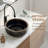 15" x 15" Black Above Counter Bathroom Vessel Sink Sink, Gold Accent Rim, Top-Mount Installation, Pop-Up Drain & Faucet Not Included