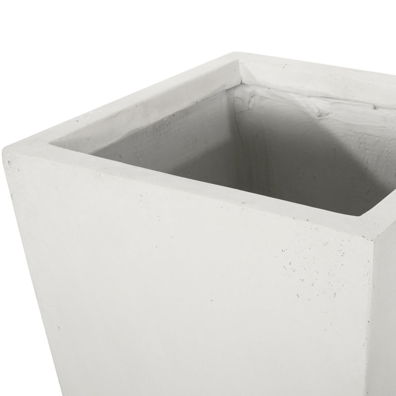 Matte White Tapered Outdoor Planter - 13In Length X Width 32.5In Height, Magnesium Oxide, Create A Beautiful Patio, No Assembly For Outdoors 13.15In 33.02In