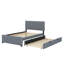 Elegant Full-Size Velvet Platform Bed With Practical Twin-Size Pull-Out Trundle-1234827018