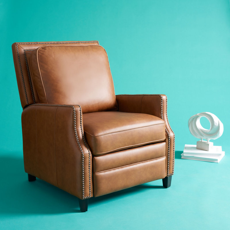 Couture Leather Recliner, Coffee Genuine Leather