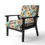 Fleurs claires dans un motif tropical - fauteuil rembourré côtier, fauteuil d'appoint jaune