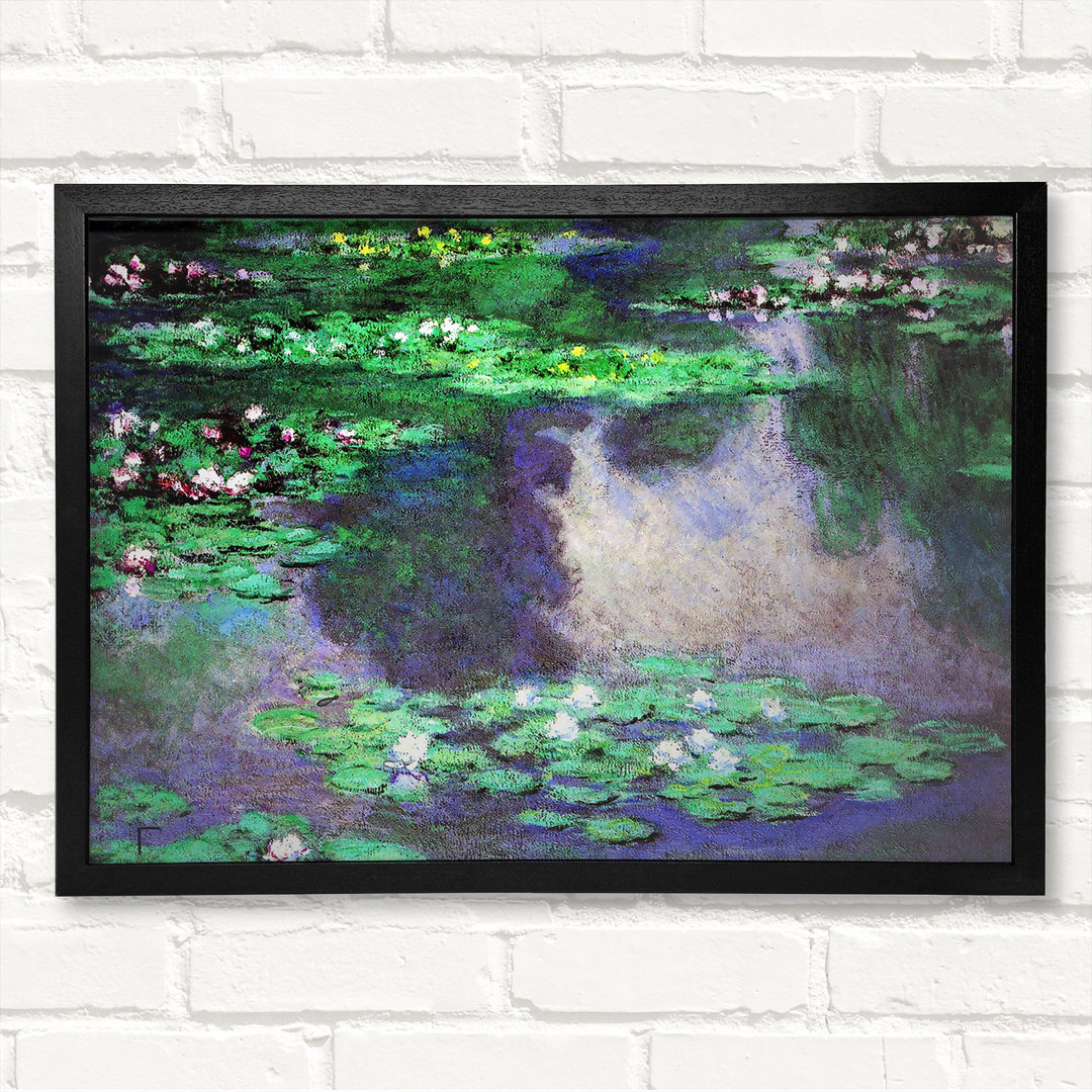 Meeresrosen Wasserlandschaft von Claude Monet - Geschlossener Eckrahmen Kunstdrucke auf Holz