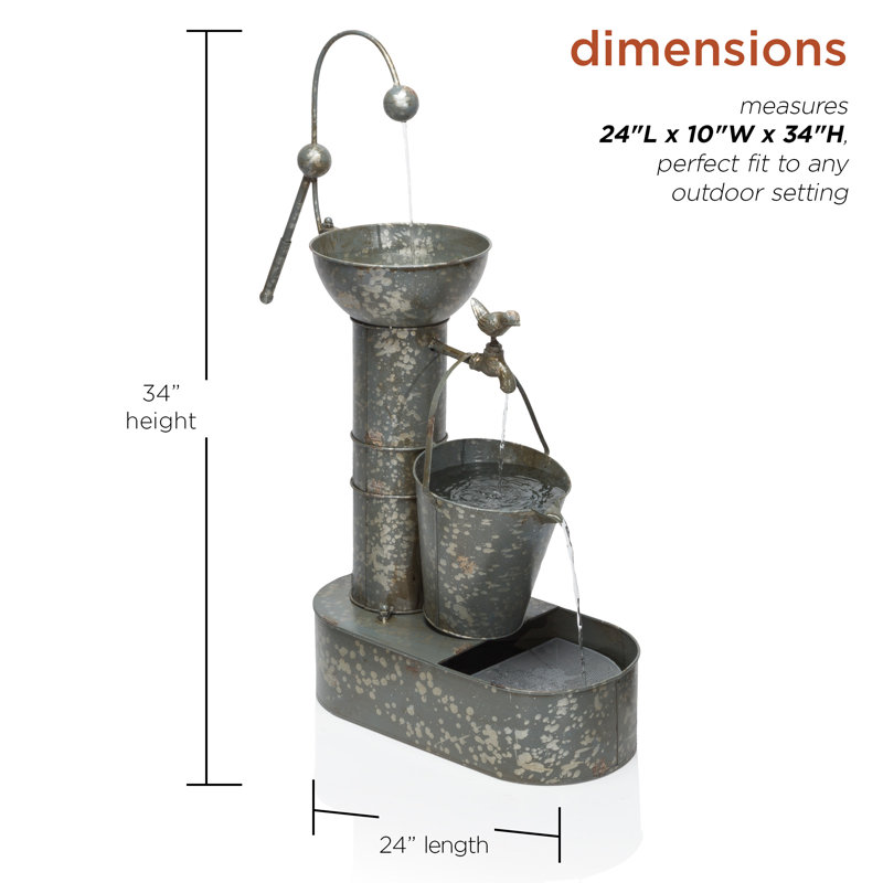 Robey Metal Weather Resistant Floor Fountain