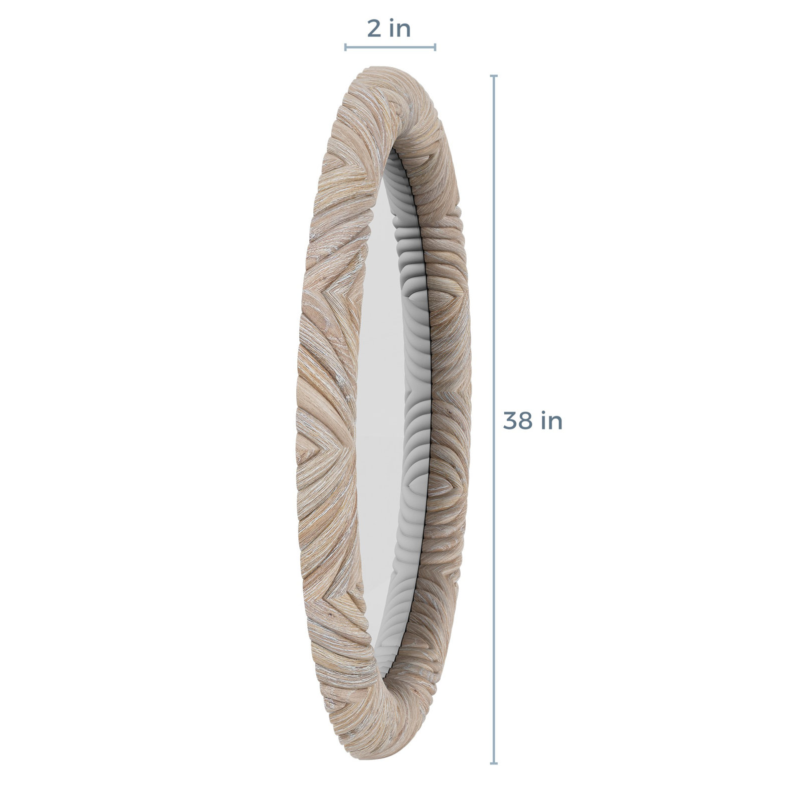 Lana Solid Wood Round Wall Mirror