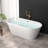 63" x 29.5" Freestanding Soaking Acrylic Bathtub with Drain and Overflow