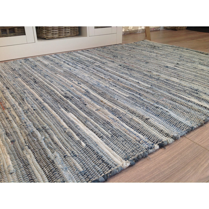 Jakes Striped Cotton Hand Woven Area Rug, Rectangle 150 x 240cm