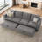 Velvet Chenille 4-Seat Sofa Pull out Sofa Bed Modular Sectional Couch Convertible Livingroom Sleeper-101955802