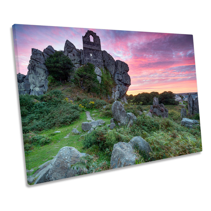 Roche Rock Chapel Cornwall - Wrapped Canvas Print, 30.5cm H x 45.7cm W x 2cm D