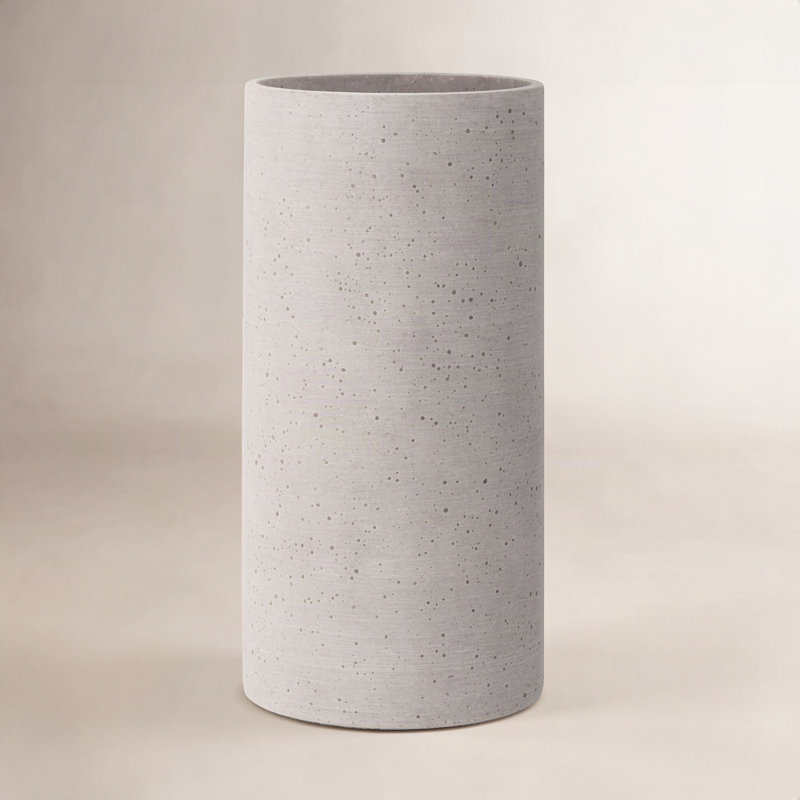 Table Vase, 11.42" H x 5.51" W x 5.51" D, Hellgrau