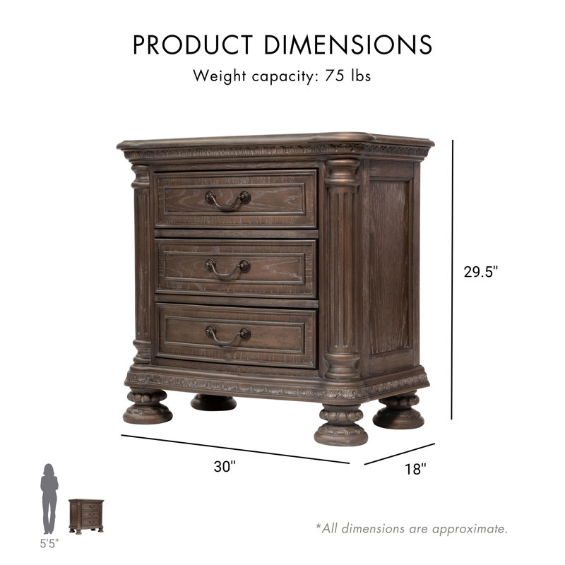 Jadaya 30'' W Solid Wood Nightstand