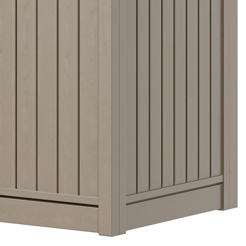 Edrosie Inc 21.5'' W 51 Gallons Water Resistant Resin Lockable Deck Box, Light Brown