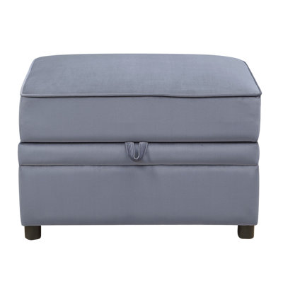 Repose-pieds gris avec rangement rectangulaire