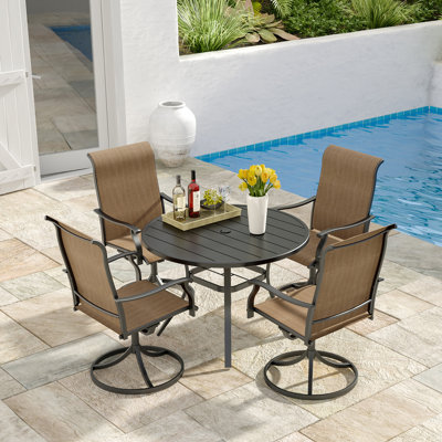 4 - Person Round Dining Set With Swivel Chairs