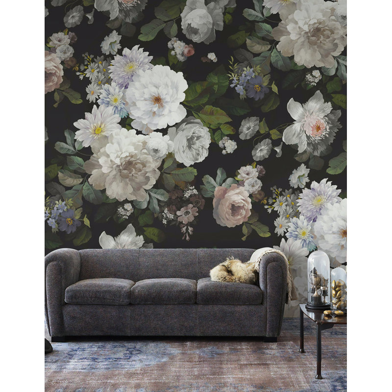 Papier peint amovible en tissu Xaylah Peony Blossom, L 49 po x l 75 po