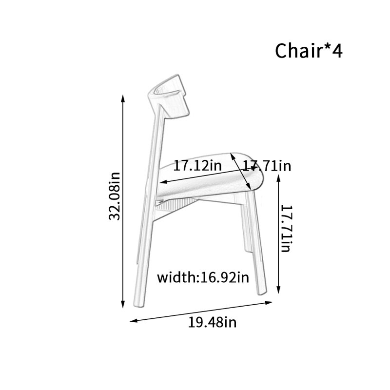 Simple And Casual Oak Sponge Dining Chairs