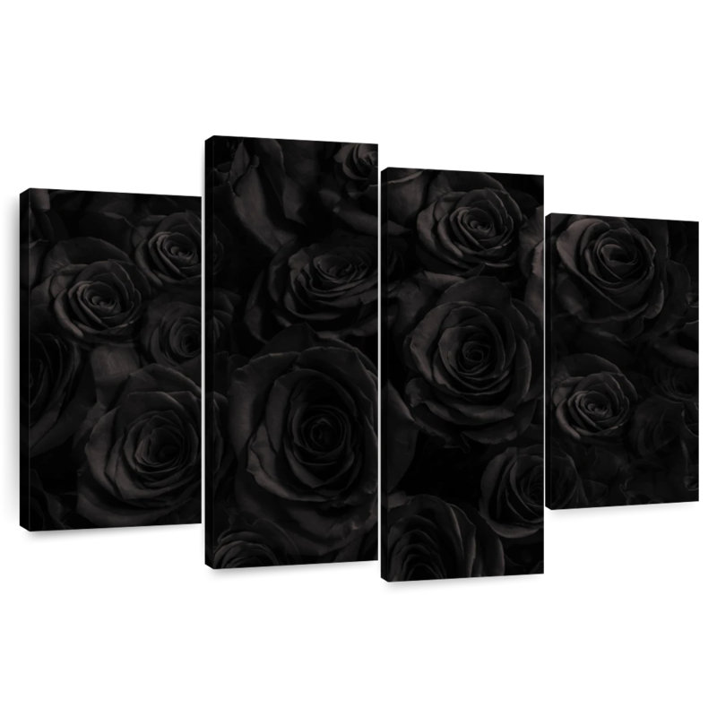 Lit Harnek de roses noires, H 22 po x l 36 po