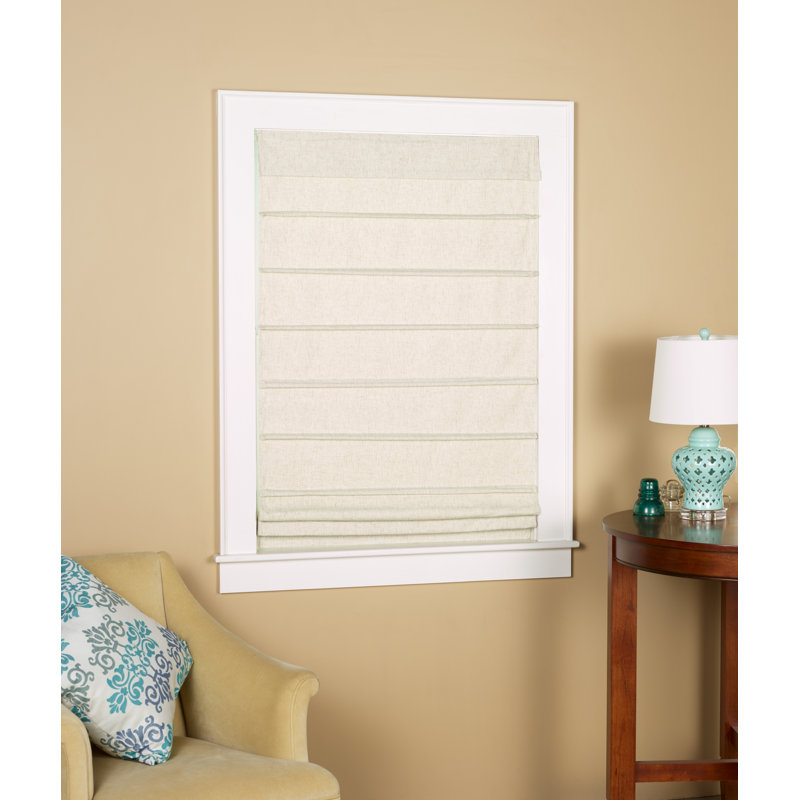 Room Darkening Roman Shade, 36" W x 64" L, Alabaster