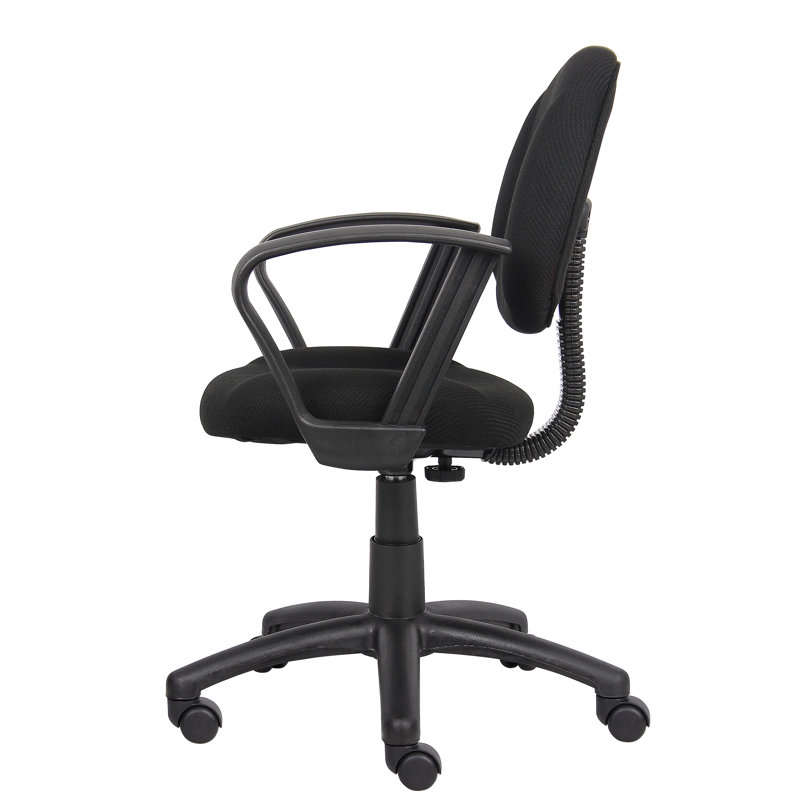 Deluxe Black Fabric Task Chair with Pneumatic Lift and Lumbar Support