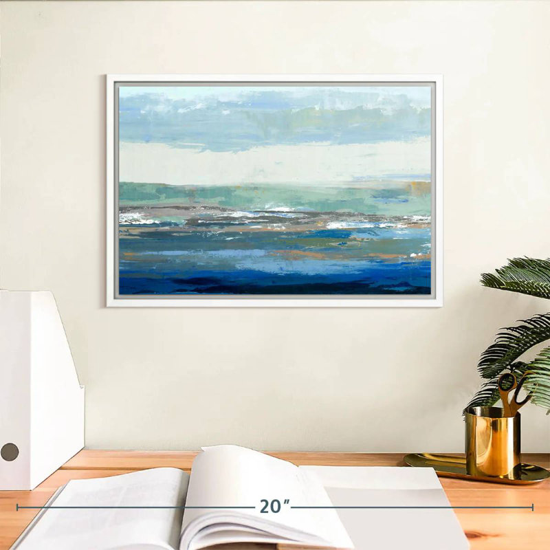 Une grande vague, Cadre flottant blanc, 13 po x 9 po