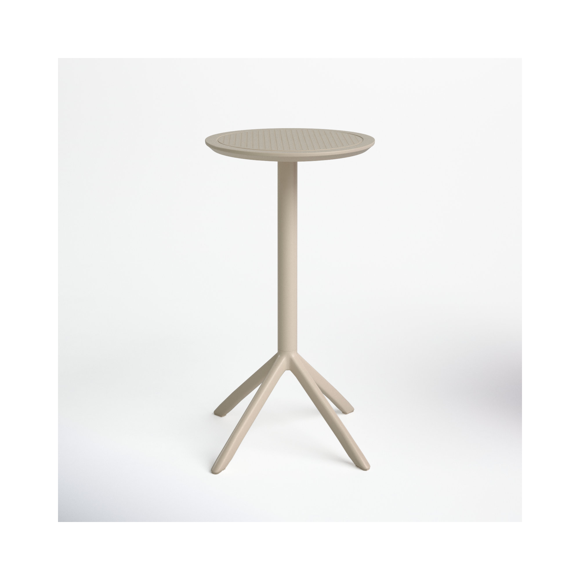 Plastic/Resin 2 - Person Round Table, Taupe, 42.5'' H x 23.6'' W x 23.6'' L