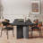 Black Rectangular Solid Wood + Sintered Stone tabletop Dining Table-1612762106