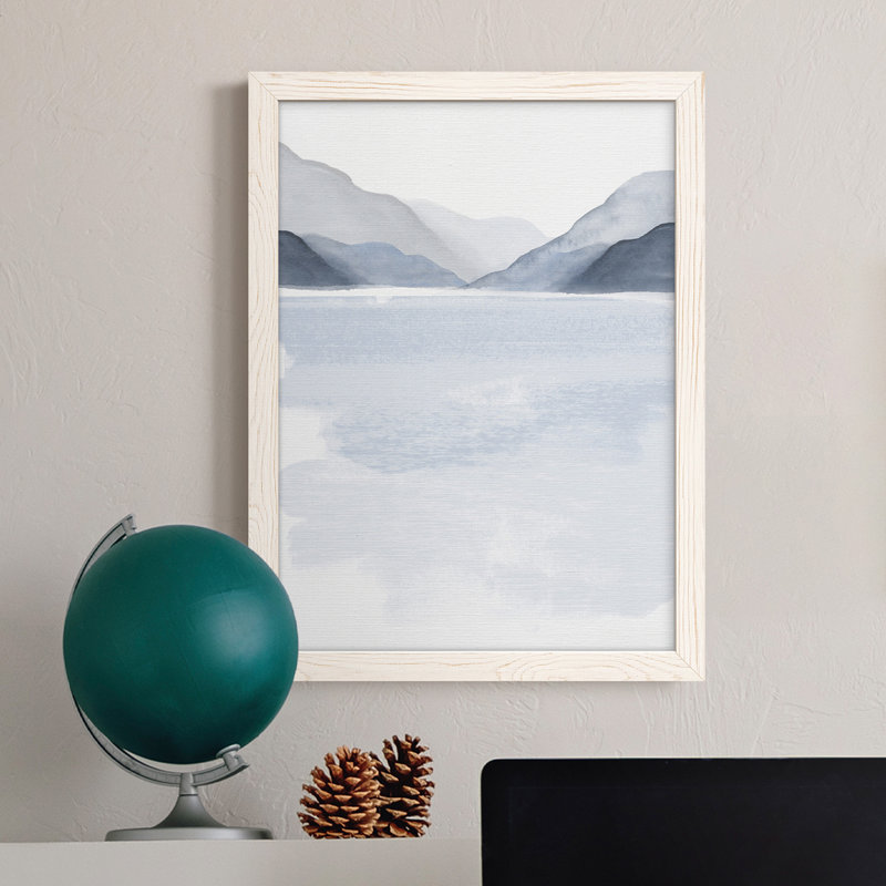 Glacial Lake I - peinture sur toile encadrée, H 20 po x l 17 po x P 1 po, Blanc