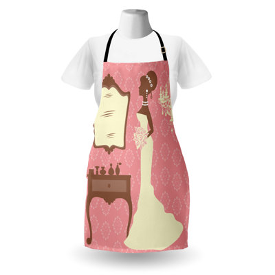 Tablier de mariage East Urban Home unisexe, robe de mariée, taille adulte, brun corail et blanc