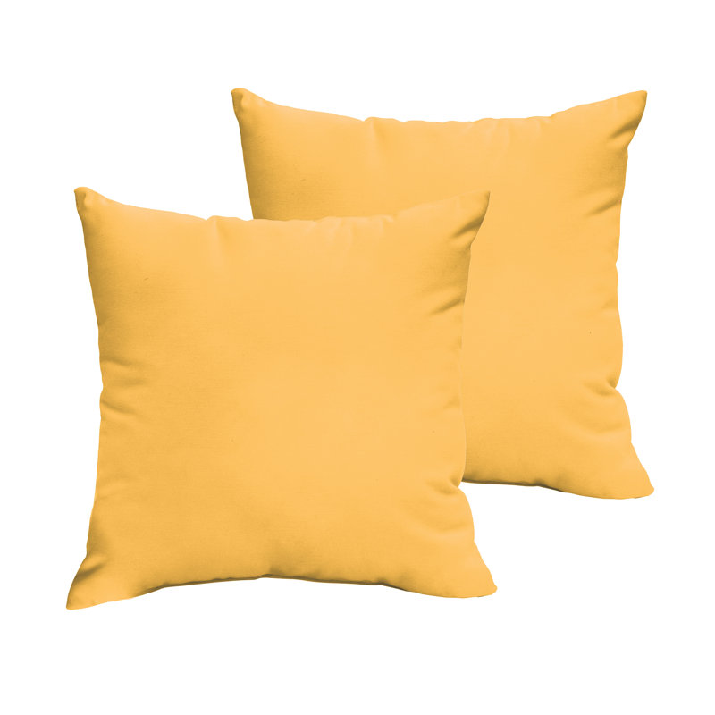 Borgey Outdoor Reversible Throw Pillow, Fresco Daffodil, 22" H x 22" W x 6" D