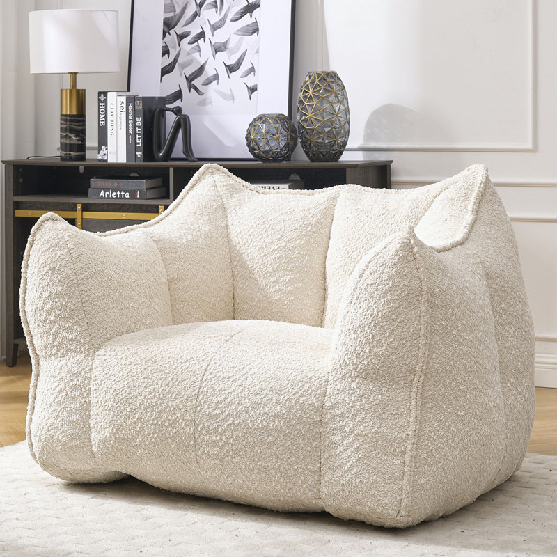 Fauteuil à billes Chenille, Chenille beige, H 30,7 po x l 47,2 po x P 36,2 po