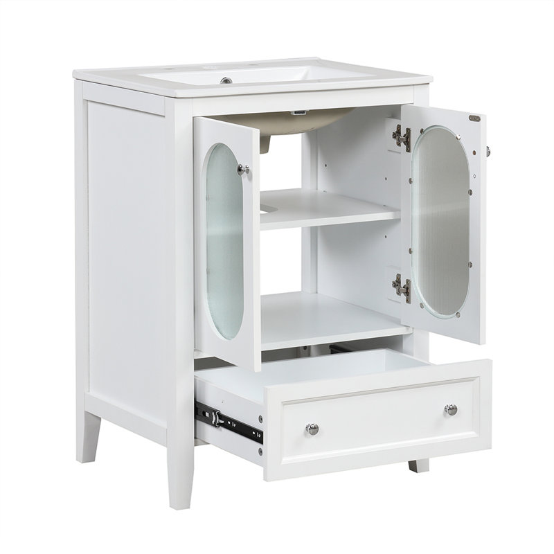 Armoire de meuble-lavabo avec tiroir et portes