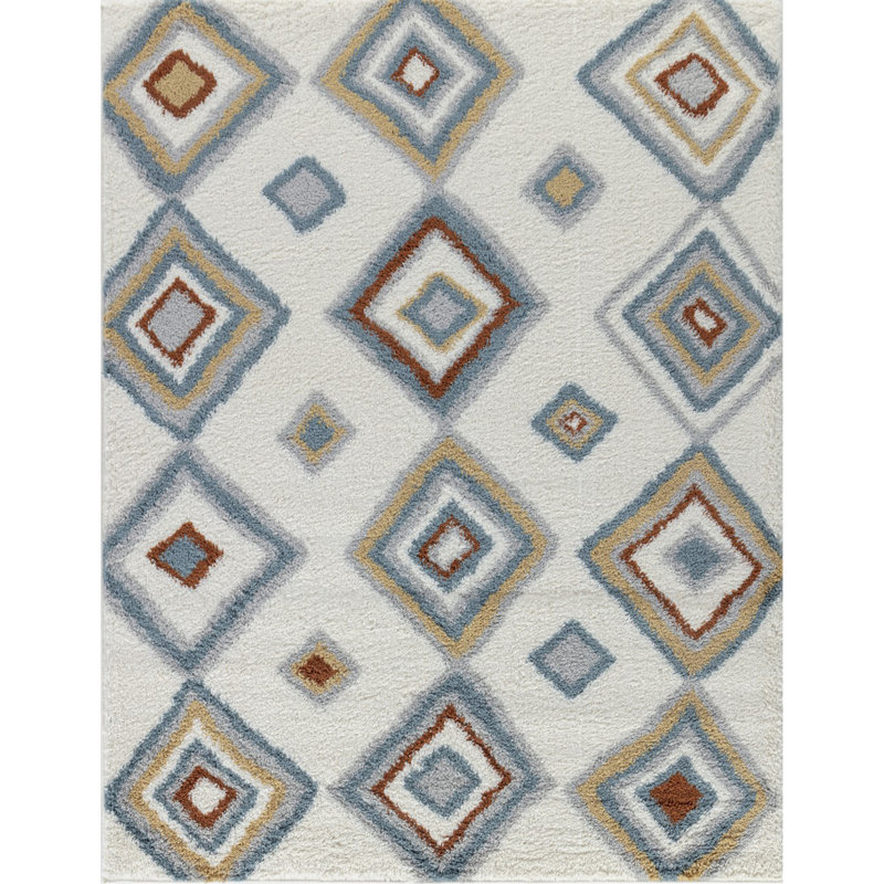 Ivoire 7 pi 10 po X 9 pi 10 po Tapis à poils longs, Rectangle 7 pi 10 po x 9 pi 10 po
