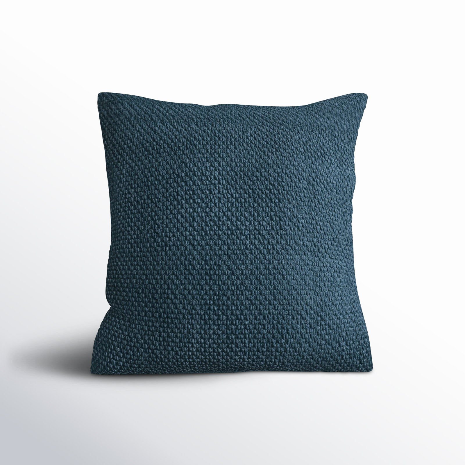 Mansel Textured Throw Pillow, Peacock Blue, Square 20", Polyester